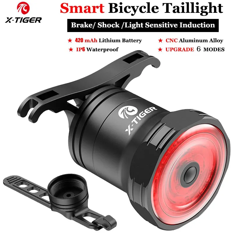 X-TIGER Fietsachterlicht Smart Brake Sensing Light Fietsachterlicht IPX6 Waterdichte LED Opladen Achterlicht Fietsaccessoires