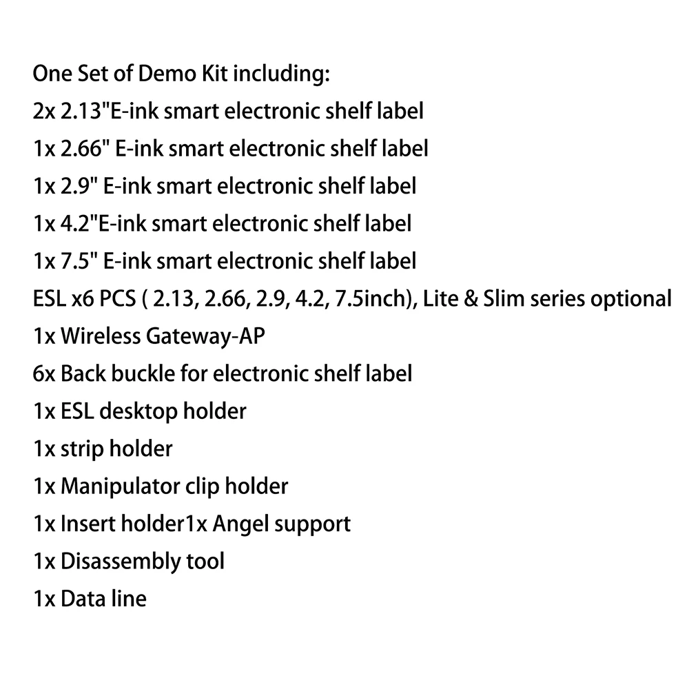 YalaTech-Kit de demostración de 6 piezas, pantalla de tinta electrónica inalámbrica para supermercado, etiqueta de estante electrónico al por menor, soporte ESL, API de acoplamiento y MQTT