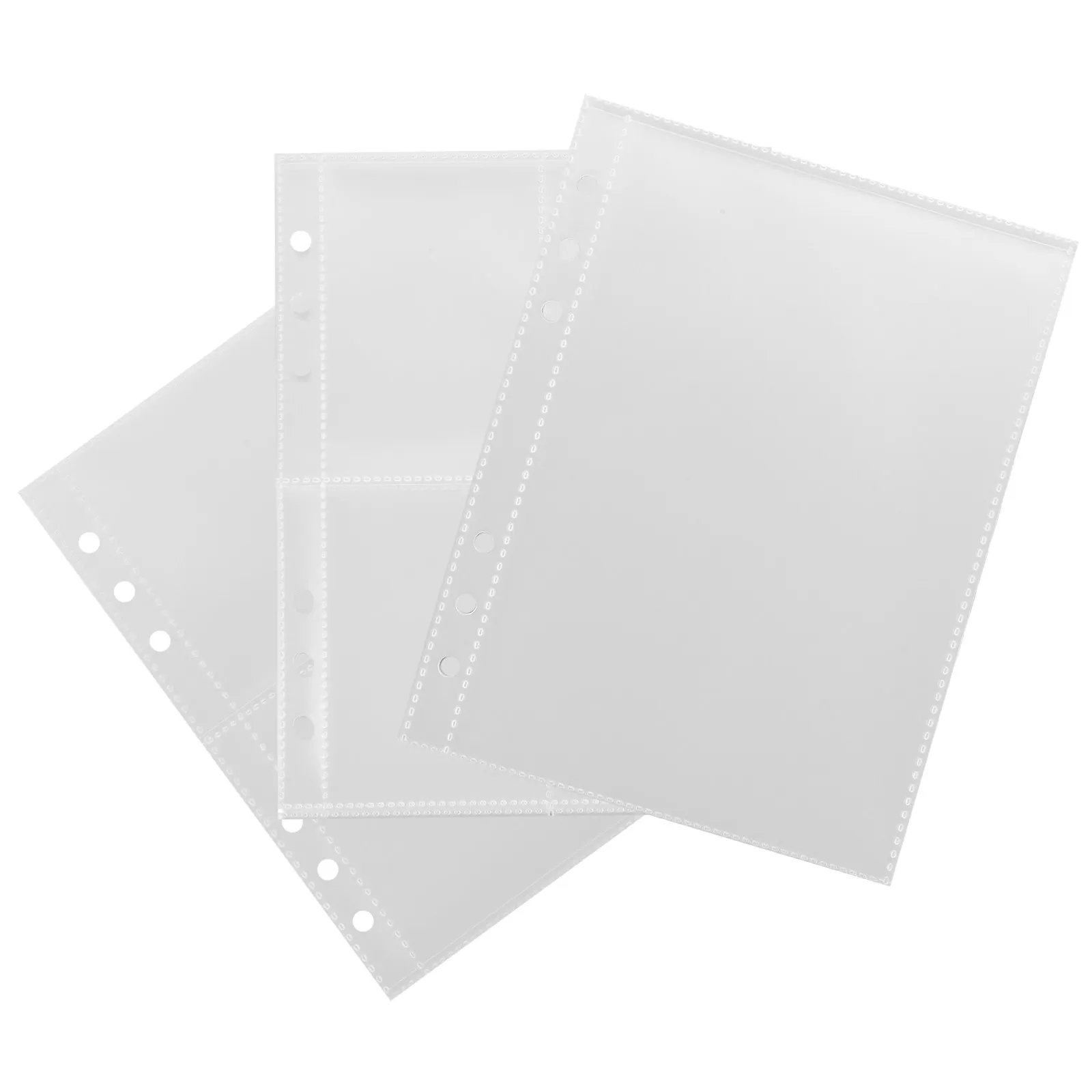 

3 Books Premium Wear-Resistant PP Photo Album Replacement Pages Transparent Binder Inserts for Cards Photos Postcards Organizing