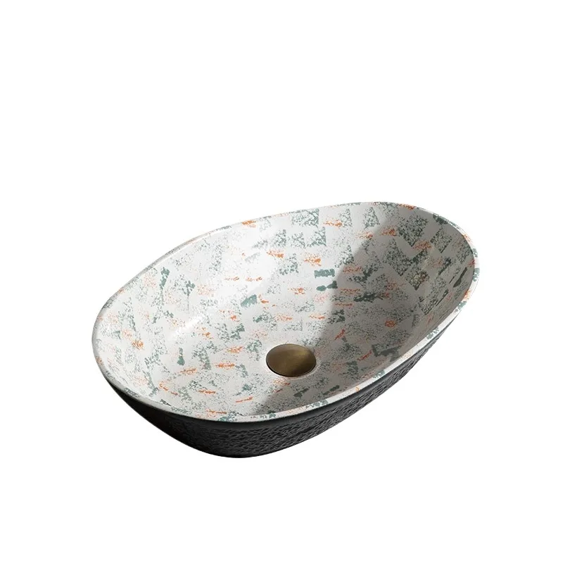 

retro oval ceramic table wash basin creative bathroom wash basin household single basin