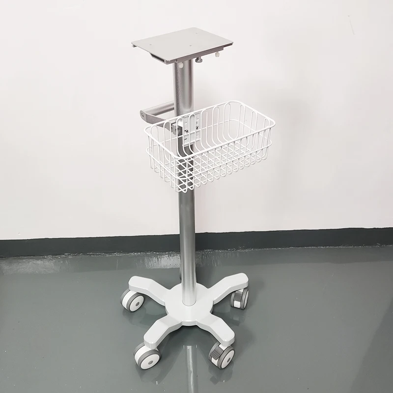Aluminum Alloy Medical Trolley With Bottom Sink Support Mobile Monitor Hospital Trolley for Healthcare Professionals