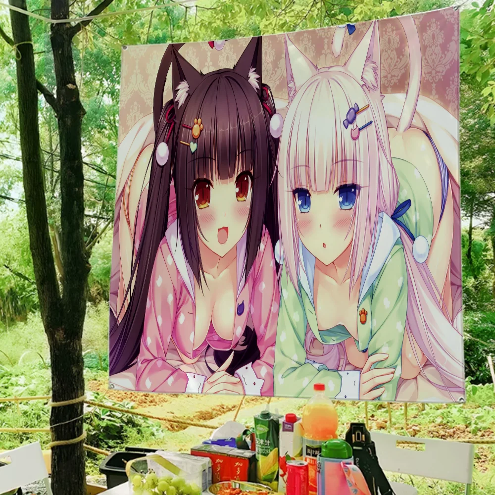 Anime N-Nekoparas Flag Home Decor Tapestry Flag to Hang Cartoon Garden Personalized Items Flags for Bedrooms Decoration