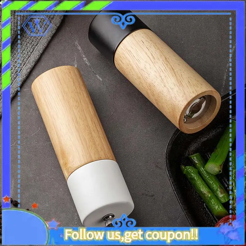 

A55P-8 Pack Wooden Salt And Pepper Mill Spice Nuts Mills Handheld Seasoning Grinder Bottle Cooking Home Kitchen Tools
