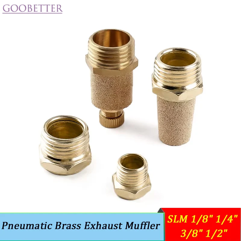 

2-100 шт./лот, пневматический латунный глушитель SLM 1/8 "1/4" 3/8 "1/2" глушители, фитинг шумового фильтра, редуктор, разъем Coppe
