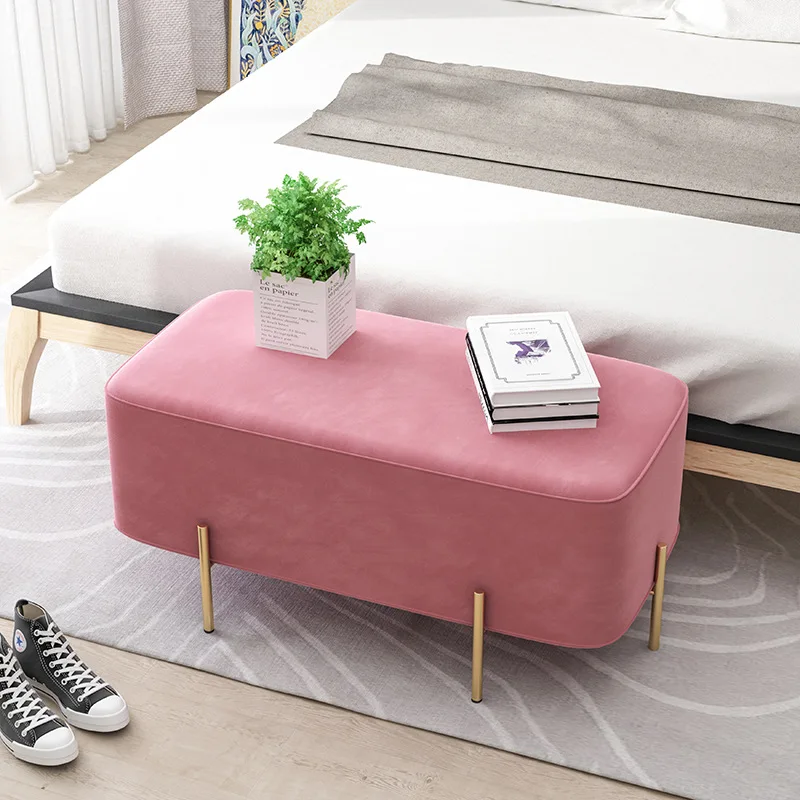 

Modern minimalist fabric, light luxury, iron, household, corridor, bedroom, store, shoe trial bench