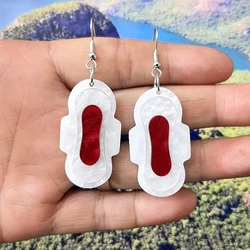 Creative Sanitary Towel Acrylic Earrings For Women Funny Tampon Dangle Earring Gift