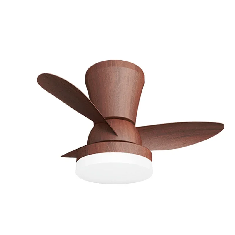 Medieval fan light living room dining room bedroom silent ceiling fan light walnut type household French retro electric fan