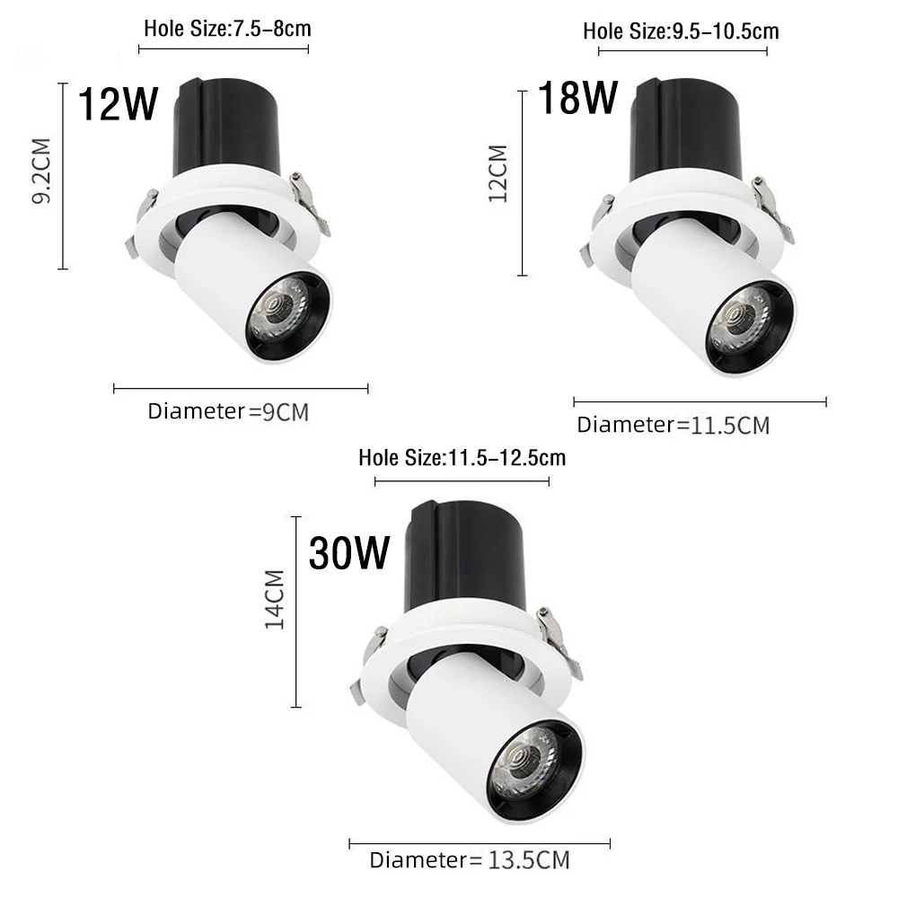 Indoor Green Plant Growth Fill Light, Full Spectrum Embedded Spotlight Tube Light, Angle Adjustable Simulate Sun Plant Lamp