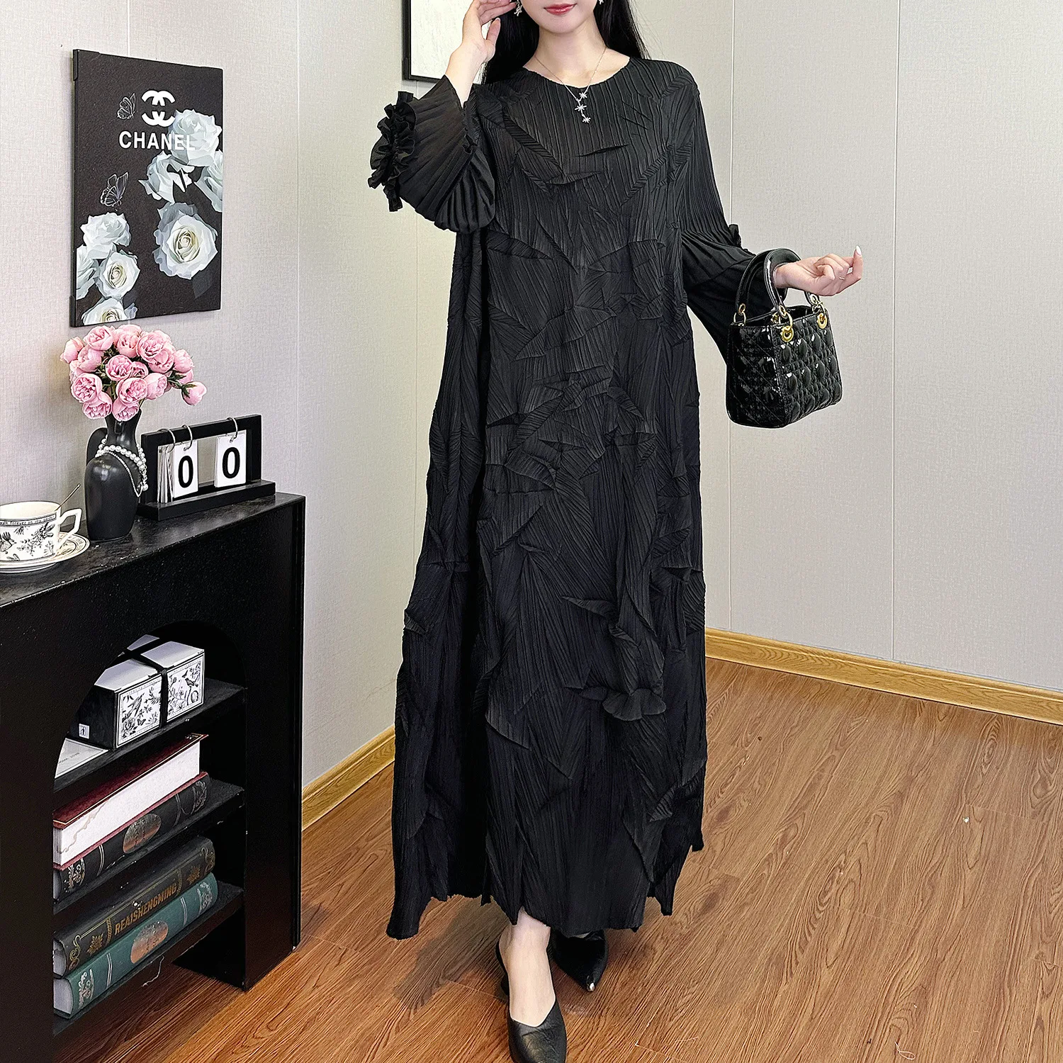 

Осень-зима, свободная женская юбка трапециевидной формы с колокольчиками, длинная полиэфирная ткань, круглая Ne Long Sve