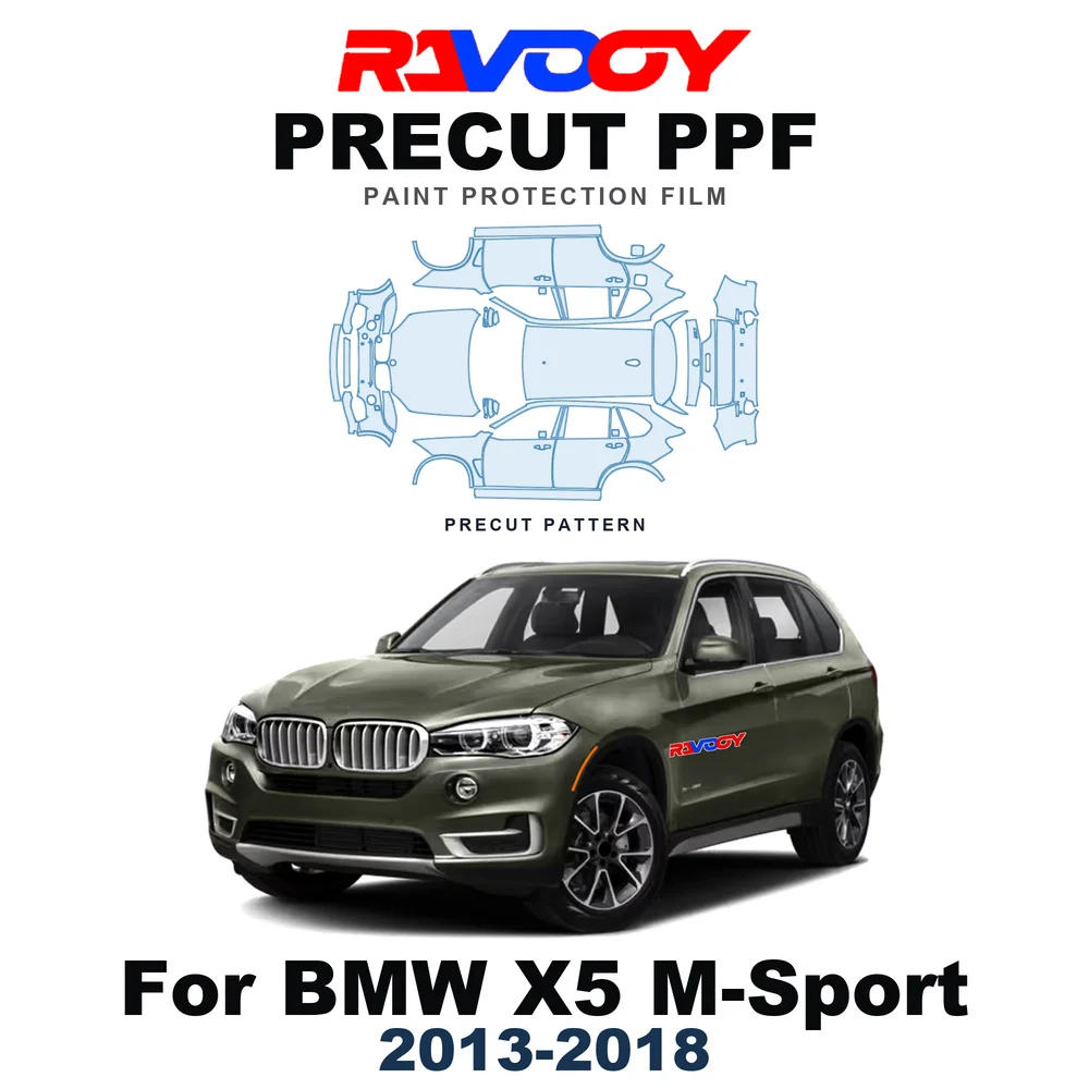 Precut PPF For BMW X5 M-Sport 2013-2018 8.5mil TPU Paint Protection Film Hood Bonnet Bumper Headlight Self-Healing Clear Kit