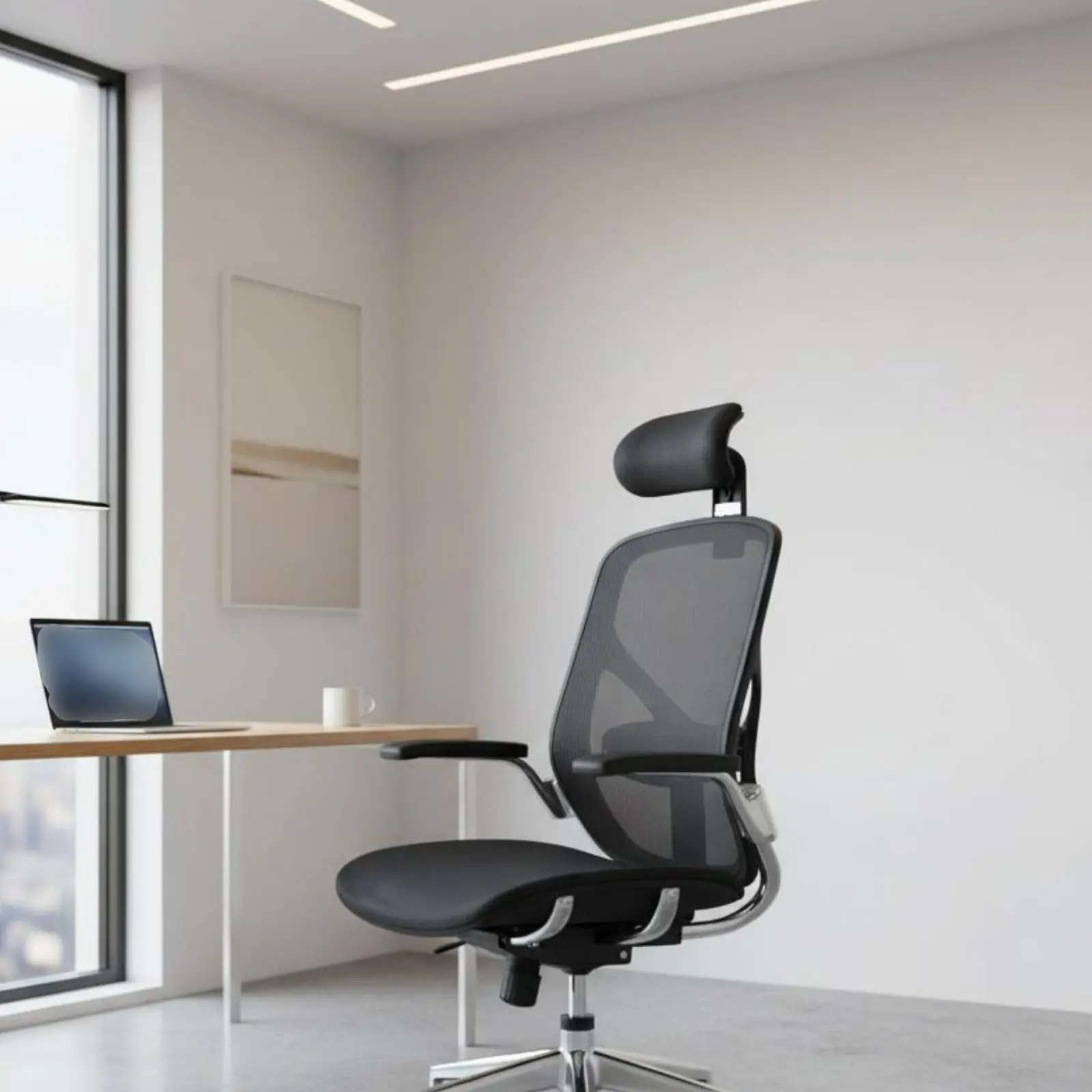 Office Chair Headrest Easy Installation Attachable Headrest Clamp-on Neck Brace Ergonomic Design for Desktop Users, Study Room