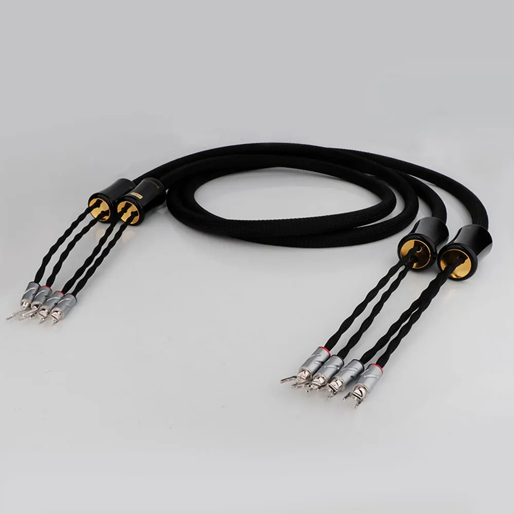 Monosaudio 6N Lautsprecherkabel aus reinem Silber Eclipse Reference Series Y Spade-zu-Bananenstecker HIFI Audio-Lautsprecherkabel – Detail 4
