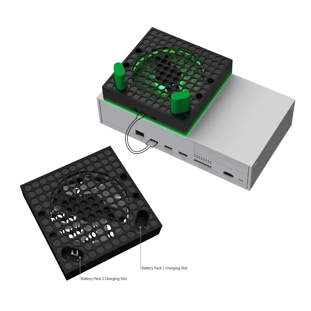 شماعات وحدة تحكم لسلسلة Xbox X ، مروحة تبريد ، حامل شحن البطارية ، مبرد المروحة