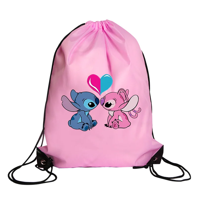 Stitch Disney borsa con coulisse sport zaino impermeabile Bundle Pocket Cartoon Anime Terylene borse da basket compleanno regalo carino