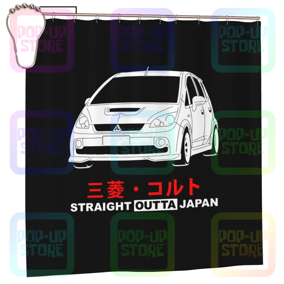 Mitsubishi Colt Ralliart Version-R Z27Ag Shower Curtain Bathroom Curtain Modern Polyester Mildew Proof