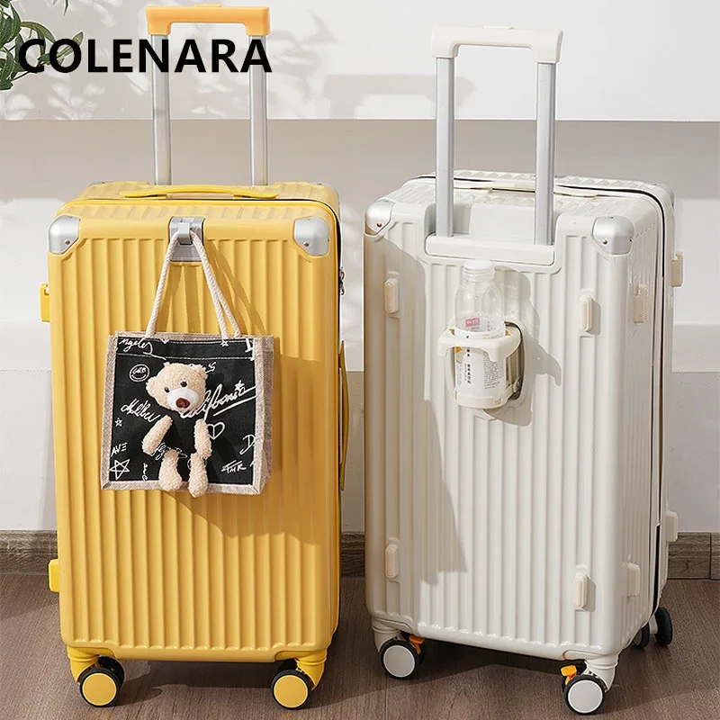 COLENARA-Engrossado dos homens Rolling Bagagem Bag, Mala de Alta Qualidade, Trolley Case, Grande Capacidade, 24 ", 26", 28 ", 30"