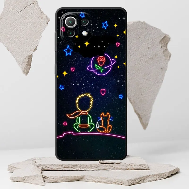 Phone Case for Xiaomi Mi 10 11i 12S 13 Lite 12T 10T 12 Pro 11 Lite 11 11t 12X Cover Black Soft Art Little Prince Cases Funda