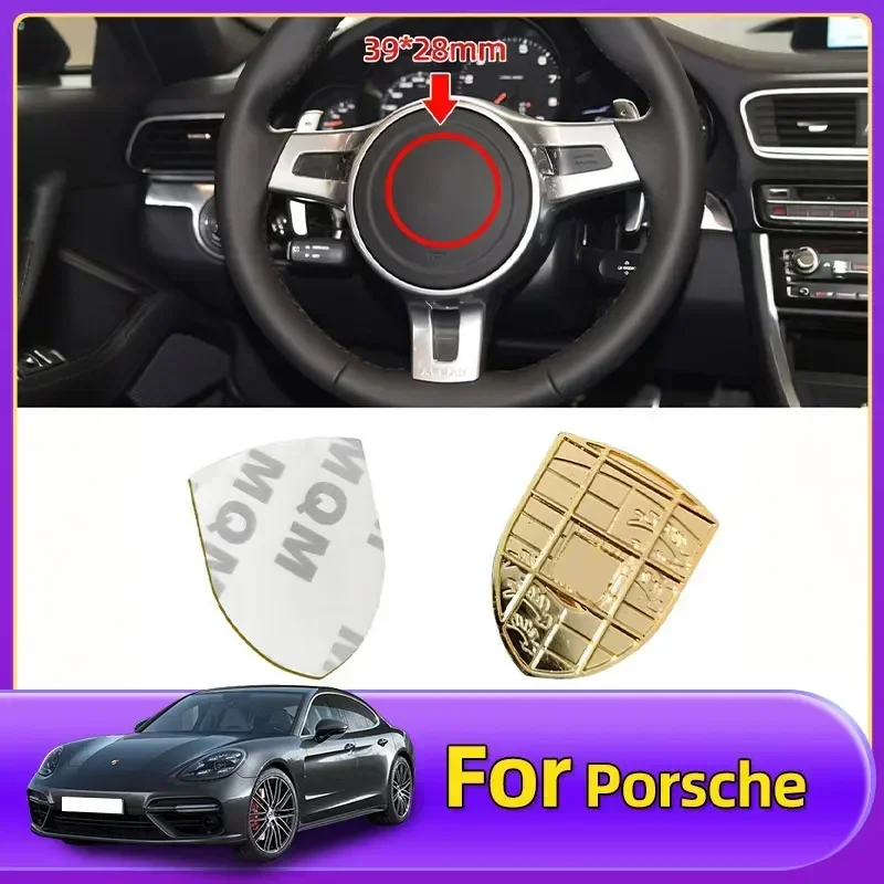 

1pcs 68x51mm 3D Metal Bonnet Hood Logo Emblem Badge for Panamera Cayenne Macan 911 718 Boxster Taycan Cayman Carrera GT 4 S GTS