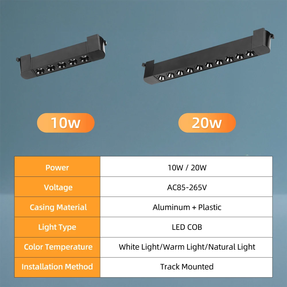 أضواء المسارات led مصباح السقف مصابيح كشاف صغيرة الحجم 110 فولت-220 فولت 10 واط 20 واط بقعة Led المسار السكك الحديدية تركيبة إضاءة الأضواء الملابس متجر السكك الحديدية