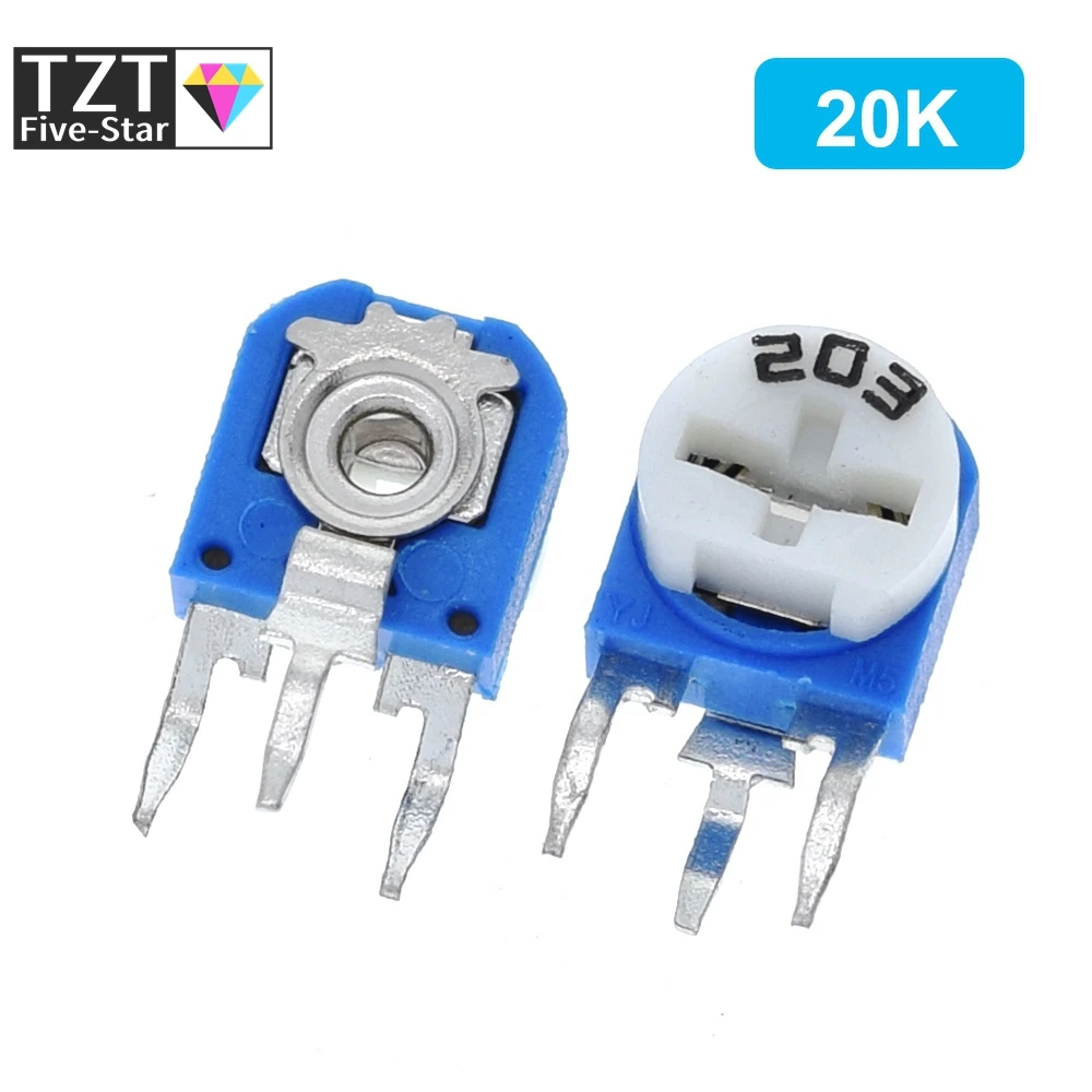 65 قطعة RM063 عمودي أزرق أبيض طقم مقاوم قابل للتعديل 100 أوم -1 متر أوم 13 أنواع * 5 قطعة = 65 قطعة