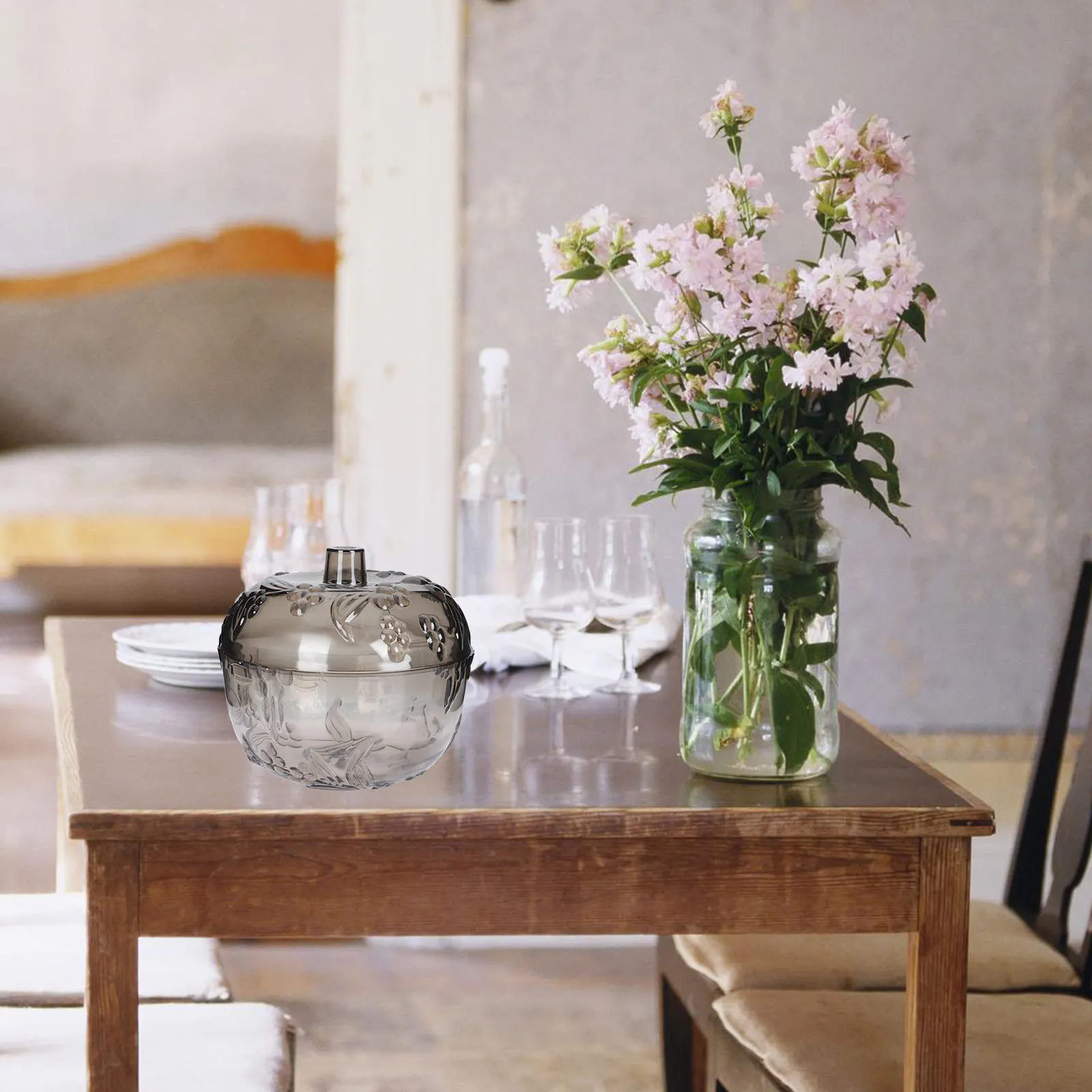 

1pcs Snack Storage Jar Plastic Candy Can With Lid Home Table Desktop Organizer For Party Supply Sealed Storage Jars