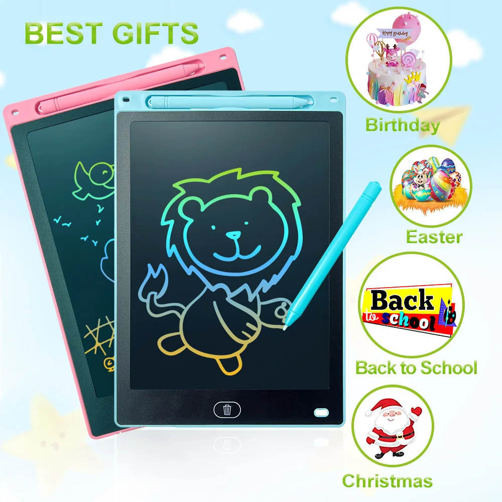 

Colorful 8.5" Erasable LCD Writing Tablet - Reusable Educational Art Toy - Perfect Gift for Easter, Christmas, Birthdays, Winter