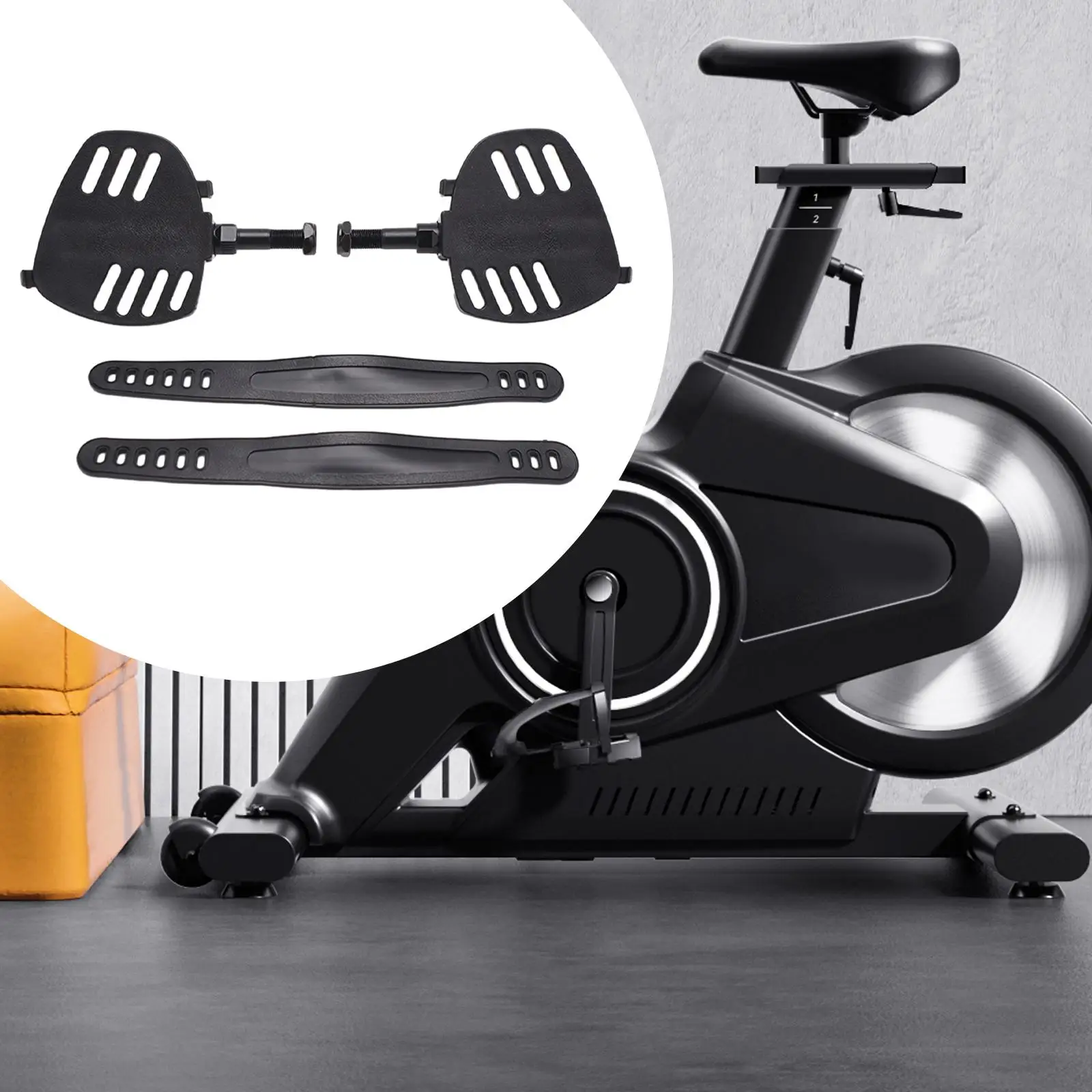 Exercise Bike Pedal with Strap Replacements Pedal Simple to Install Exercise Device for Indoor Fitness