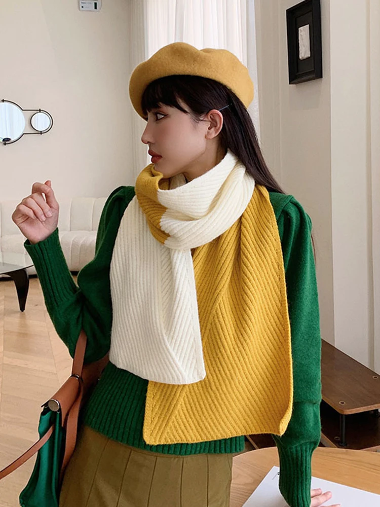 New 2023 Imitation Cashmere Women Scarf Winter Preppy Style Scarves Pashmina Mujer Foulard Bufanda Wrap Shawls Christmas Pareo