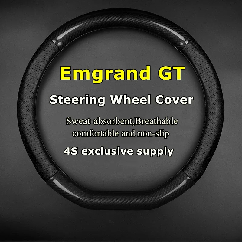 No Smell Thin For Geely Emgrand GT Steering Wheel Cover Leather Carbon Fit 2.4 1.8T G20 2015 2016 2017 1.5T MHEV 2018 2020 2021