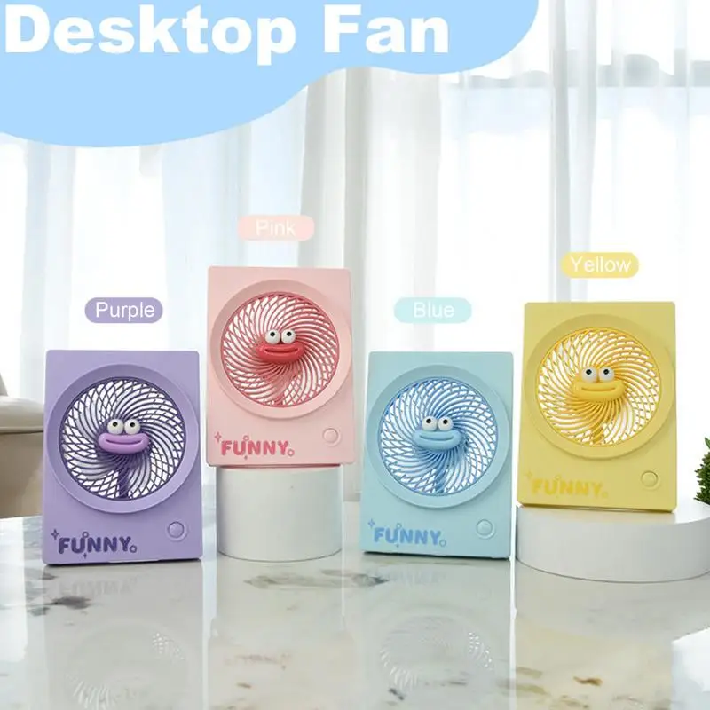 Personal Desk Fans 3-Speed Cooling Fan Handheld Personal Fans Summer Desktop Fan with Strong Wind for Women Girls Travel Bedroom