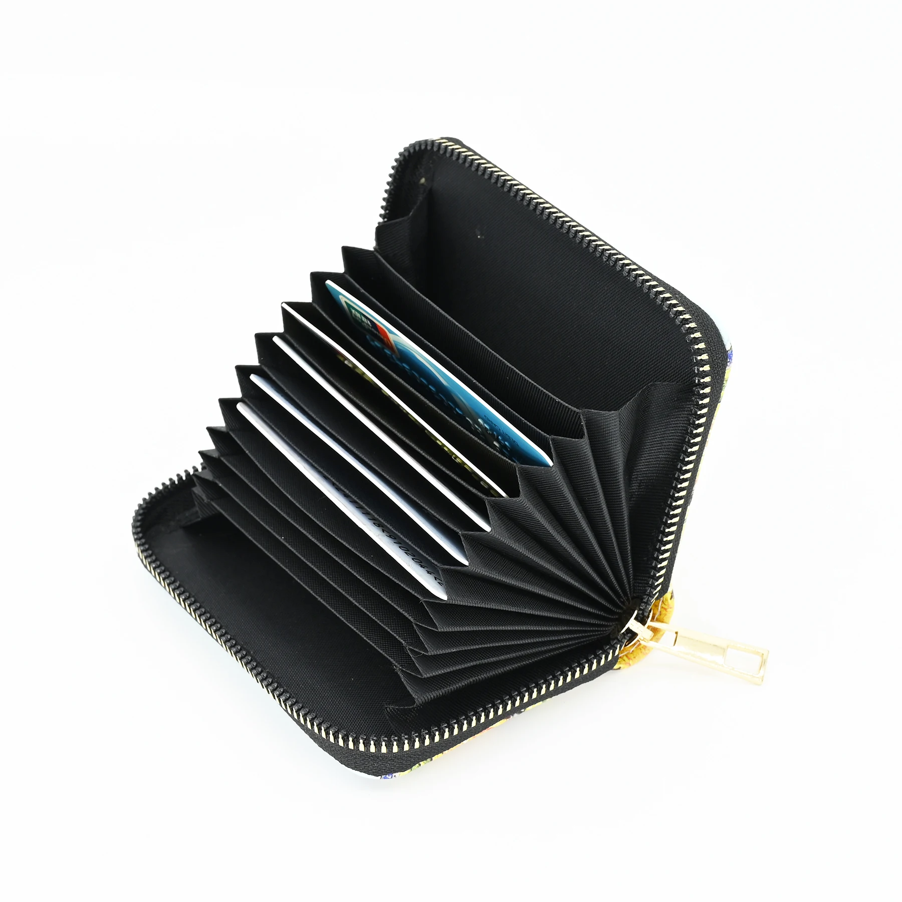 One-Piece 11-Card Slot Large-Capacity Card Holder Van Gogh Starry Sky Convenient Id Coin Purse