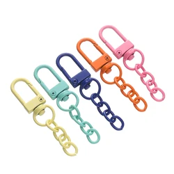 10pcs/Lot Colorful Alloy Snap Lobster Clasp with Extension Chains for Keychain Bag DIY Jewelry Making Accessories Supplies