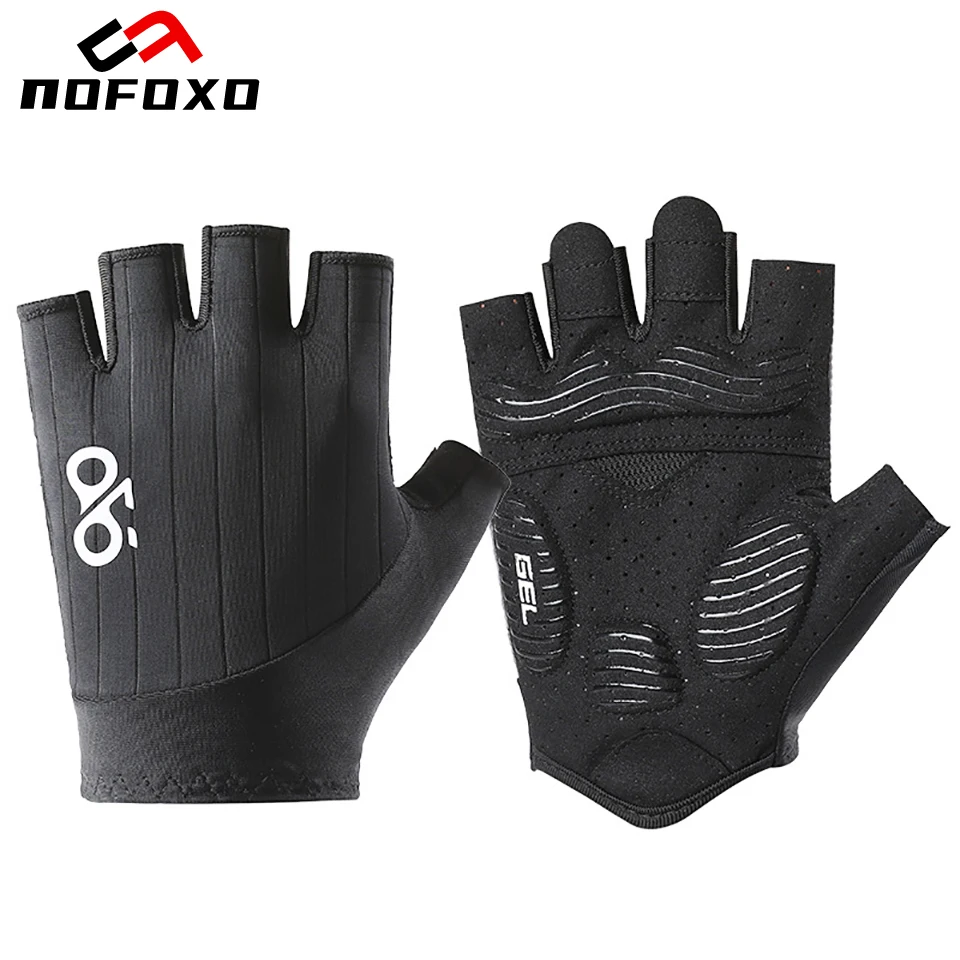 NOFOXO Summer Breathable Professional Anti-slip Cycling Gloves Half-finger Bicycle Gloves Shock Absorption Road Biking Men Women