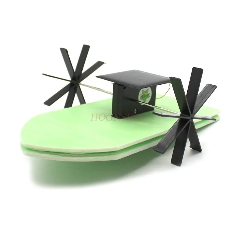 1 set Solar powered paddle boat DIY boat model handmade material package puzzle science and education