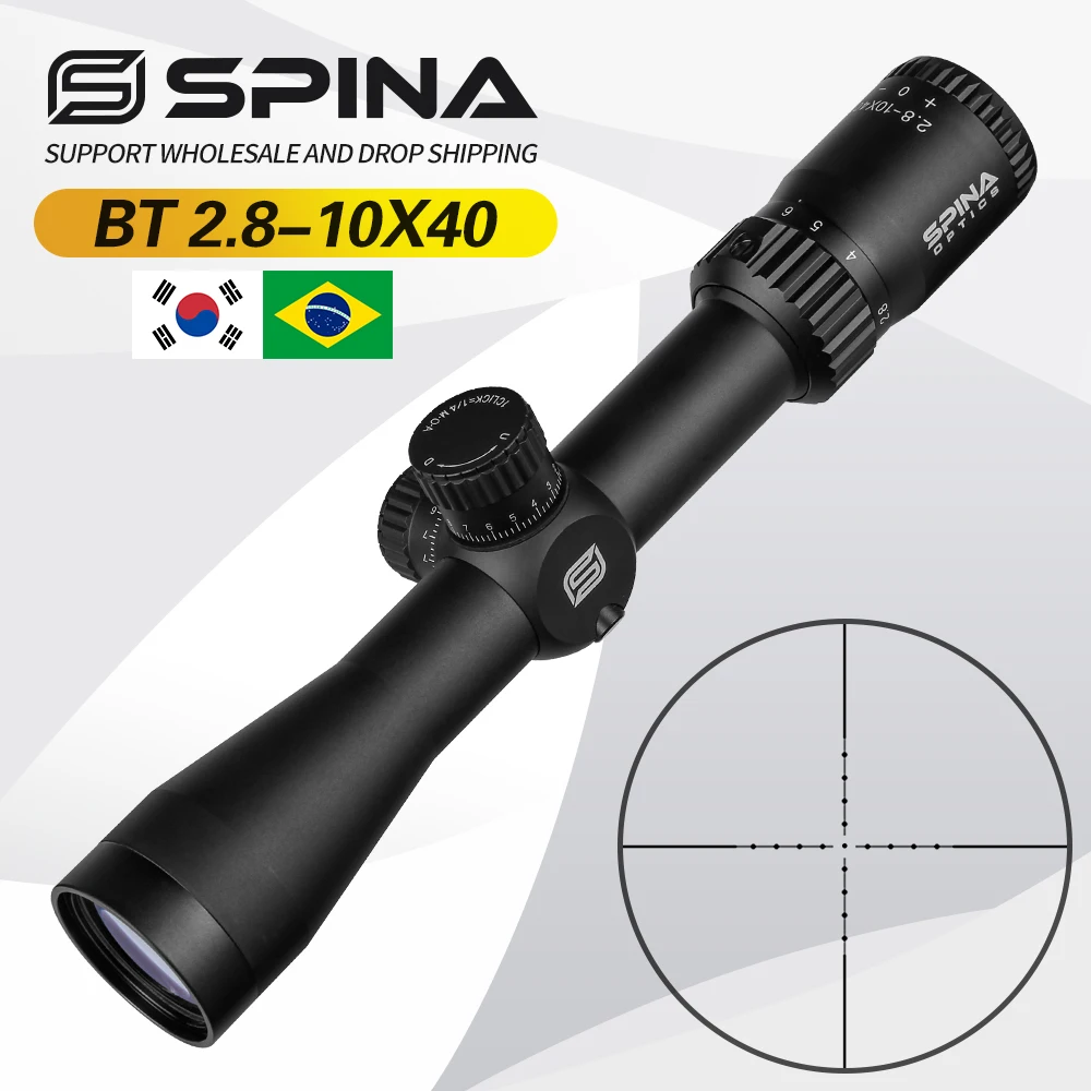 

SPINA Optics BT 2.8-10x40 Tactical Hunting Riflescope Mil Dot Reticle Optical Sight 30mm Tube Spotting Rifle Scope