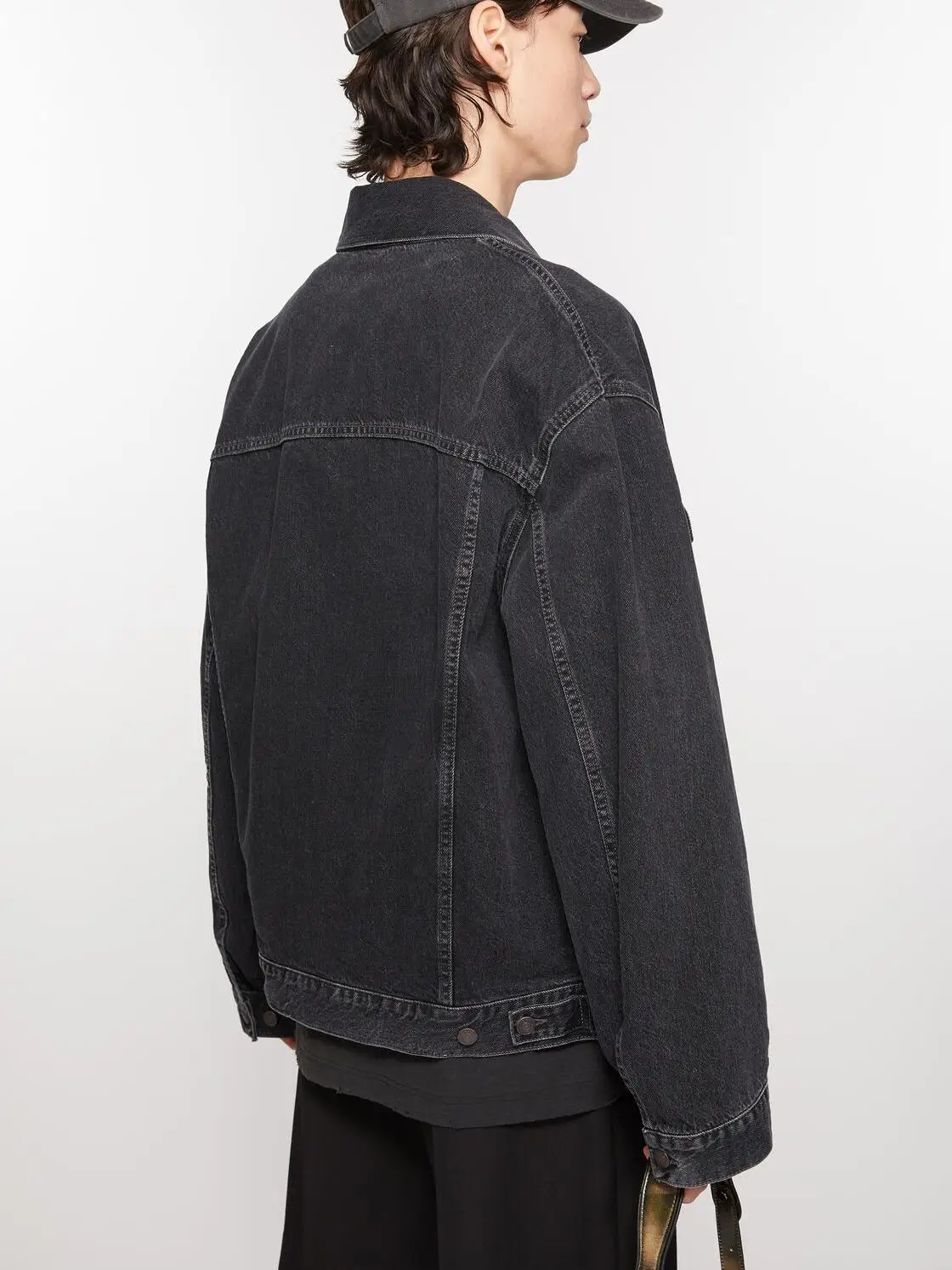 

Bla Waed Denim Jaet Men's Simple Sle Casual Faion Autumn Winter Outerwear Cotton Fabric Long Sve Button up Coat