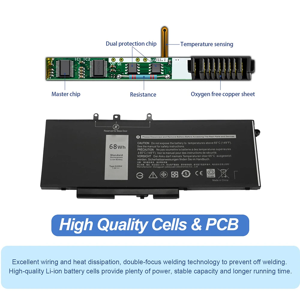 GJKNX Laptop Battery for Dell Latitude 5280 5288 5290 E5480 E5580 E5490 E5491 E5590 E5591 5480 5488 5490 Precision 15 3520 M3530