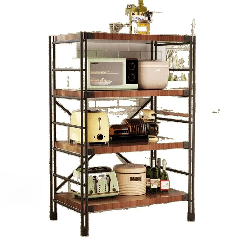 

shelves Multi-layer storage Floor-to-ceiling bookshelves Kitchen microwave oven