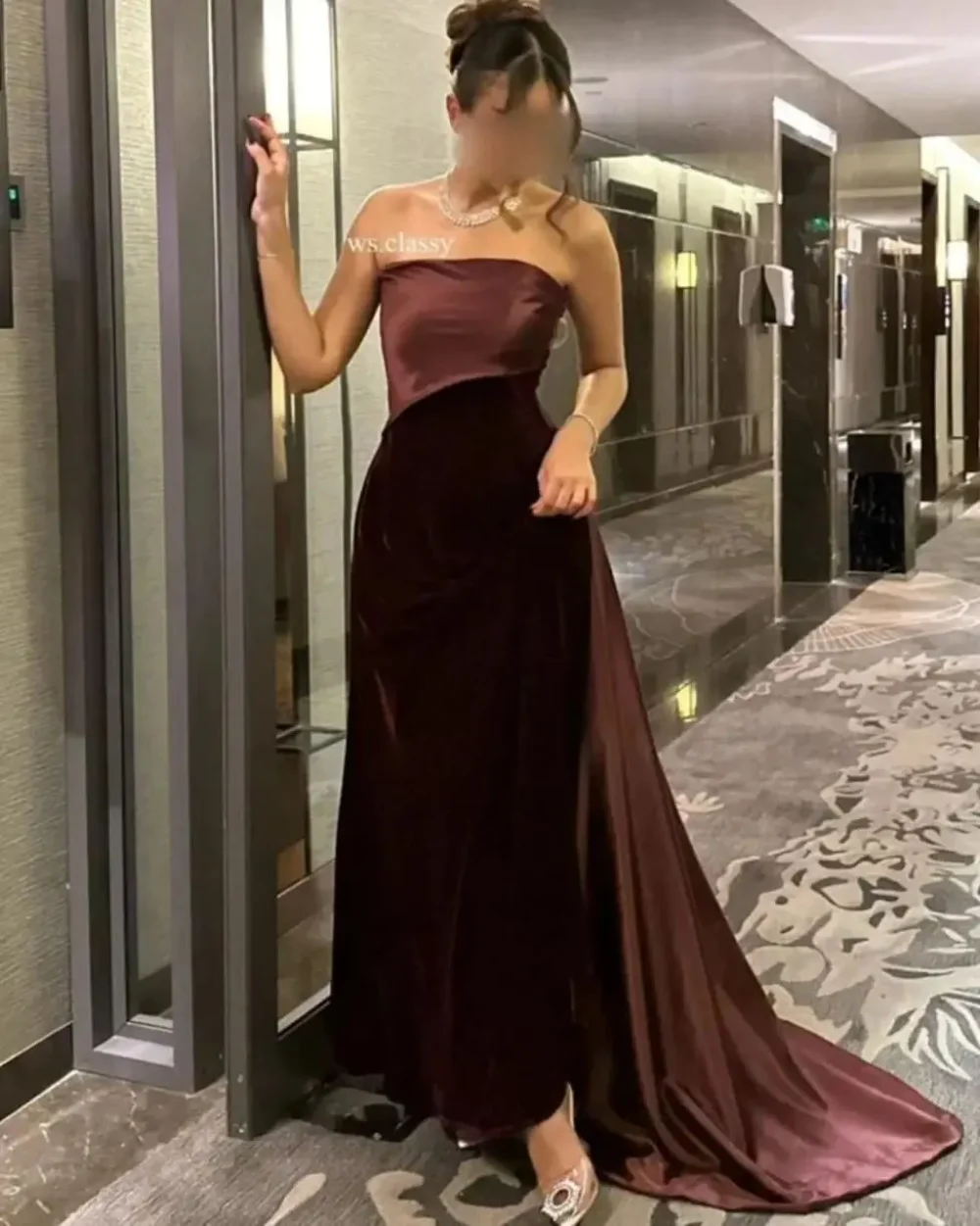 Yipeisha Sexy Simple Elegant Prom Dresses Big Bow Formal Sleevesless Evening Dresses Wedding Party Gowns