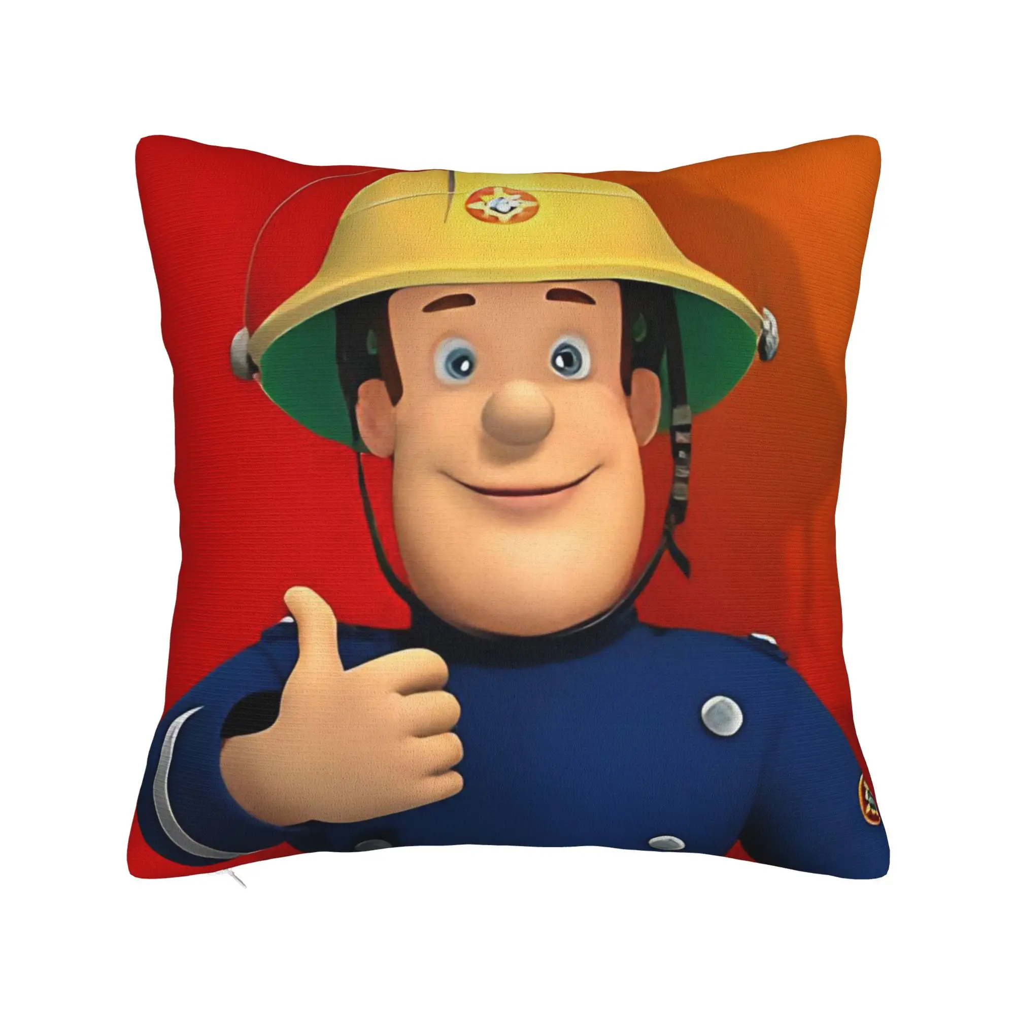 Fireman Sam Square Pillow Case Kids Movies Hero Cushion Cover Awesome Zipper Decor Pillowcover for Living Room 45*45cm