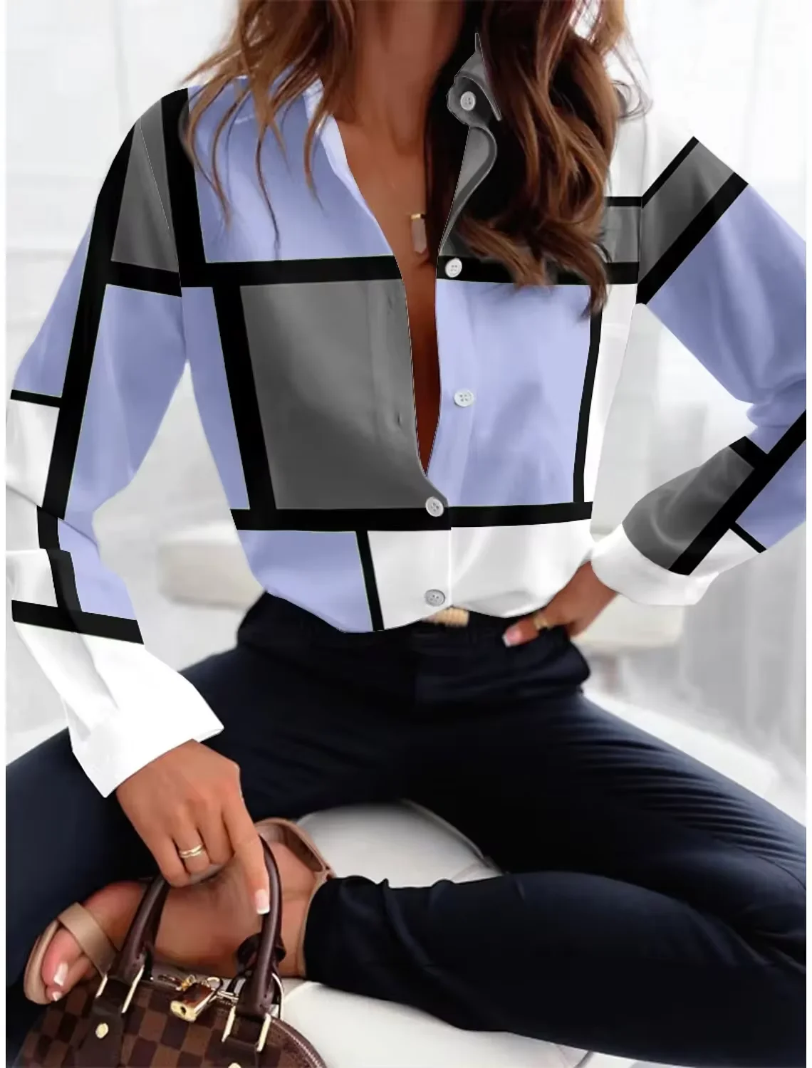 Vintage Loose Zebra Print Women's Blouse Fashion Lapel Long Sleeve Office Ladies Shirts and Tops Women Clothing 2024