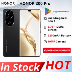 Original Honor 200 Pro 5G Mobile Phone 6.78 Inches 120Hz OLED Screen Snapdragon 8s Gen 3 Battery 5200mAh NFC