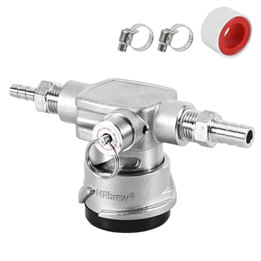 

MRbrew All Stainless Steel Keg Coupler Low Profile Sankey D System Coupler Space Saving Keg Tap Dispenser kegerator Parts with