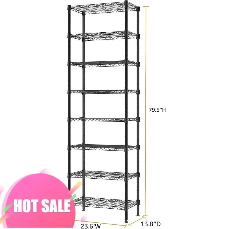 

Hot salesExclusive Offer 8 Tier 2000 lbs Storage Rack Metal Wire Shelving Unit, Storage Standing Shelf Organizer for Laundry Bat
