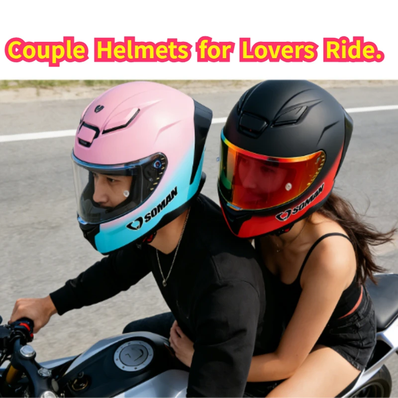 

Motorcycle Racing Helmet for Men Women All Seasons Motorbike Riding Helmet Safe Helmet for Electric Vehicle 커플 헬멧