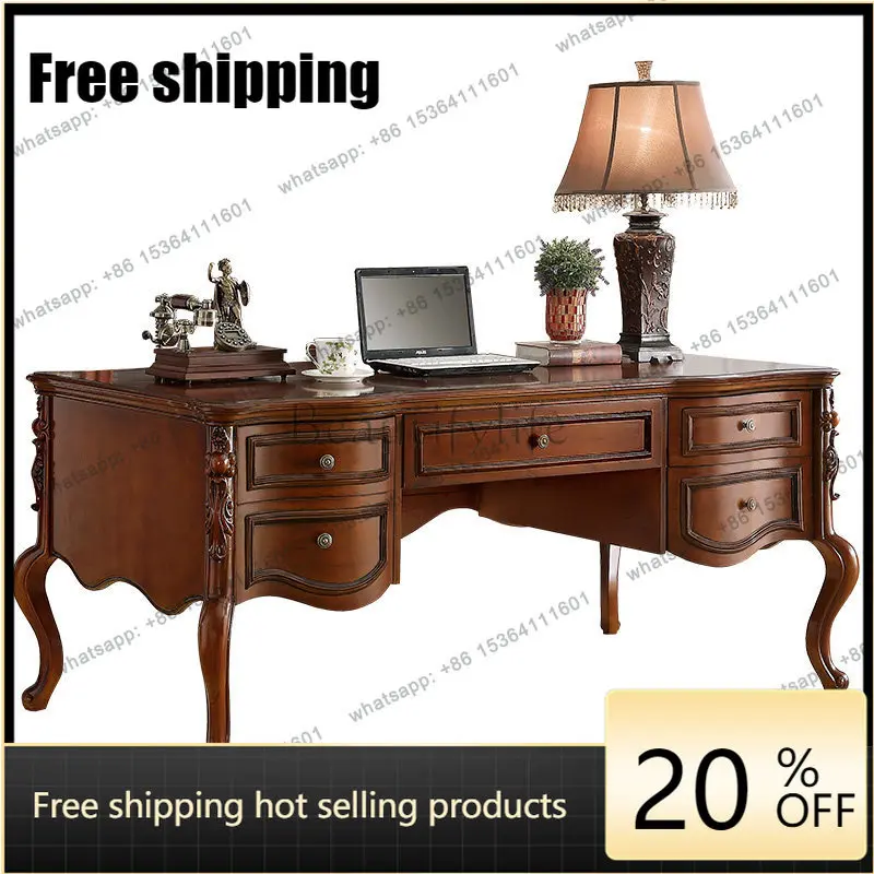 HJ American all-solid wood desk writing study furniture European high-end calligraphy table