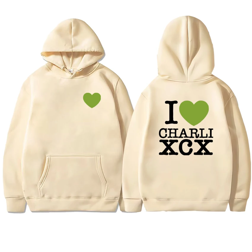 High Quality Charli Xcx Album Double Sided Print Hoodie Fleece Men Women Long sleeve Streetwear Sweatshirt Unisex Loose Pullover