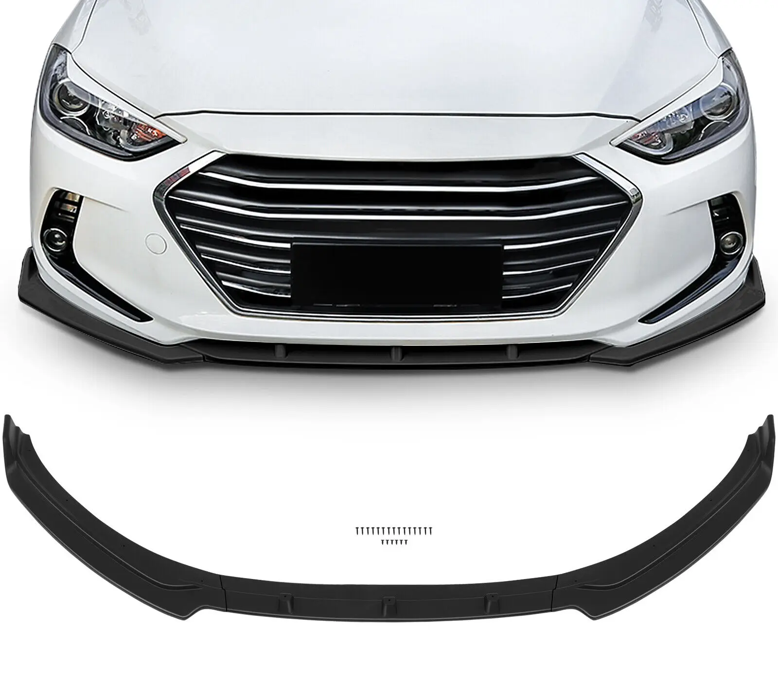 Front Bumper Lower Spoiler Cover For Hyundai Elantra 2016-2020 Front Lip Blade Splitter Car External ornament Accessories