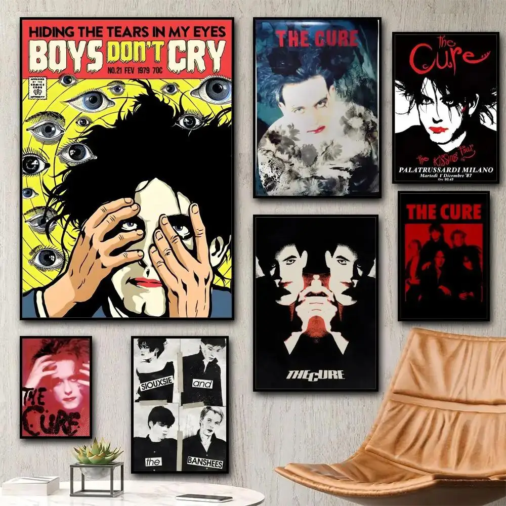 Vintage The Cure Rock Painting Calligraphy HD Canvas Poster for Living Room Bedroom Bar Aesthetic Wall Art Decor