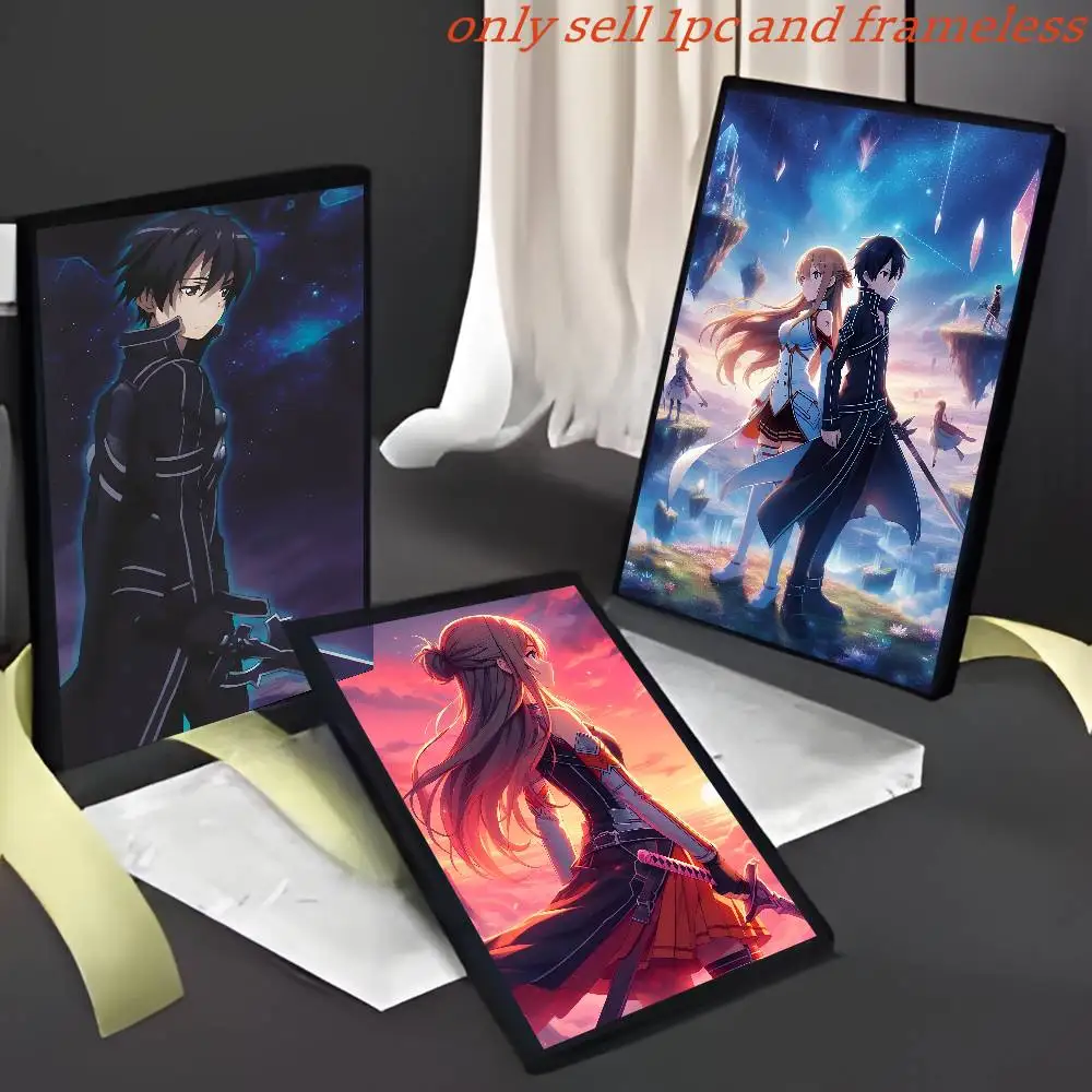 Sword Art Online Anime HD Canvas Painting Kirito Asuna Living Room Decor view 2